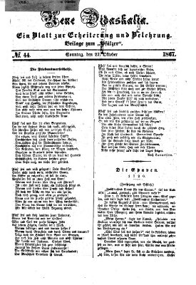 Neue Didaskalia (Pfälzer) Sonntag 27. Oktober 1867