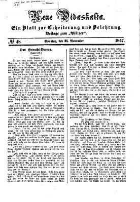 Neue Didaskalia (Pfälzer) Sonntag 24. November 1867