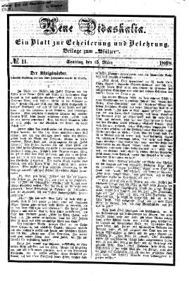 Neue Didaskalia (Pfälzer) Sonntag 15. März 1868