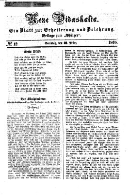 Neue Didaskalia (Pfälzer) Sonntag 22. März 1868