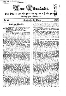 Neue Didaskalia (Pfälzer) Sonntag 18. Oktober 1868