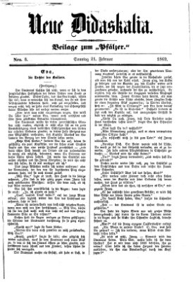 Neue Didaskalia (Pfälzer) Sonntag 21. Februar 1869