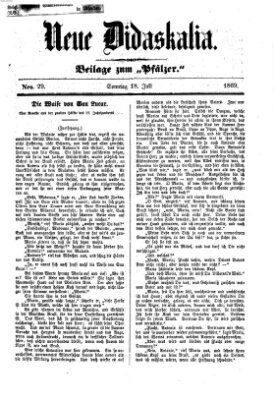 Neue Didaskalia (Pfälzer) Sonntag 18. Juli 1869