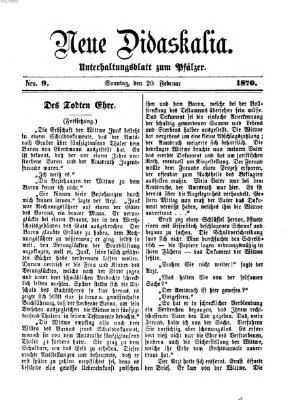 Neue Didaskalia (Pfälzer) Sonntag 20. Februar 1870