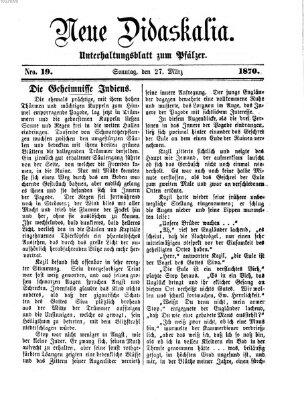 Neue Didaskalia (Pfälzer) Sonntag 27. März 1870