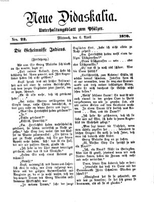 Neue Didaskalia (Pfälzer) Mittwoch 6. April 1870