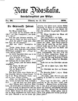 Neue Didaskalia (Pfälzer) Mittwoch 25. Mai 1870