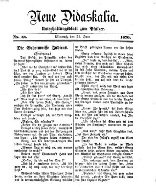 Neue Didaskalia (Pfälzer) Mittwoch 22. Juni 1870