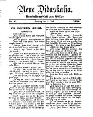 Neue Didaskalia (Pfälzer) Sonntag 3. Juli 1870