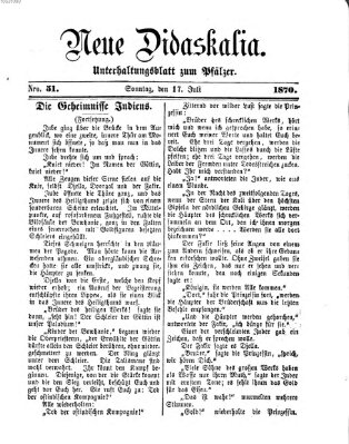 Neue Didaskalia (Pfälzer) Sonntag 17. Juli 1870