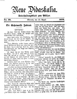 Neue Didaskalia (Pfälzer) Mittwoch 10. August 1870