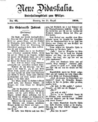 Neue Didaskalia (Pfälzer) Sonntag 21. August 1870