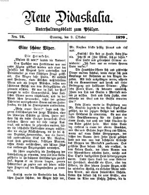 Neue Didaskalia (Pfälzer) Sonntag 9. Oktober 1870