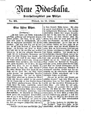 Neue Didaskalia (Pfälzer) Mittwoch 26. Oktober 1870