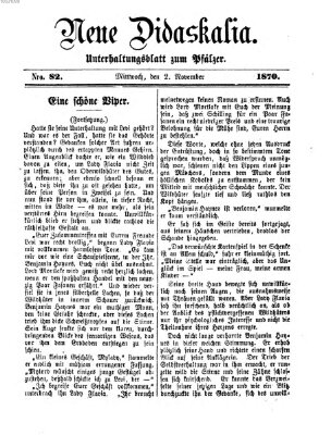 Neue Didaskalia (Pfälzer) Mittwoch 2. November 1870