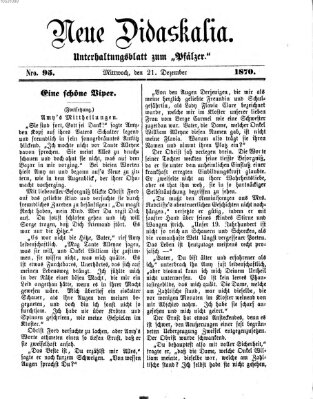 Neue Didaskalia (Pfälzer) Mittwoch 21. Dezember 1870