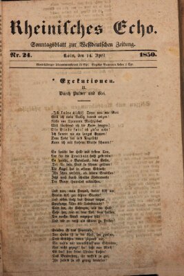 Rheinisches Echo Donnerstag 14. März 1850