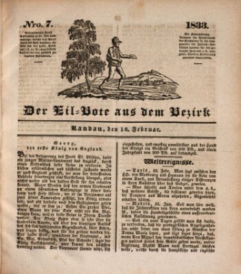 Der Eil-Bote aus dem Bezirk (Der Eilbote) Samstag 16. Februar 1833