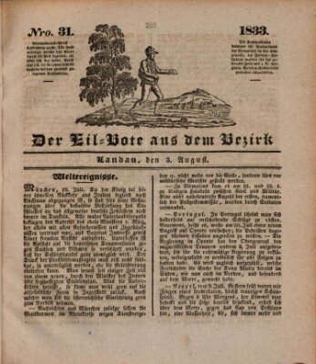 Der Eil-Bote aus dem Bezirk (Der Eilbote) Samstag 3. August 1833