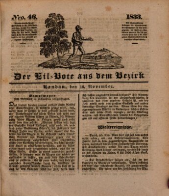 Der Eil-Bote aus dem Bezirk (Der Eilbote) Samstag 16. November 1833