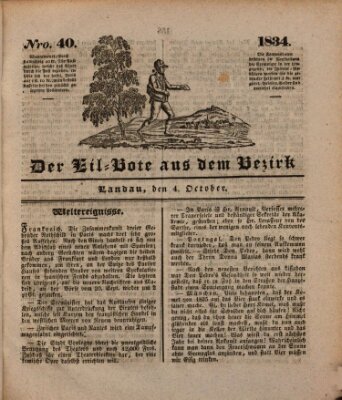 Der Eil-Bote aus dem Bezirk (Der Eilbote) Samstag 4. Oktober 1834