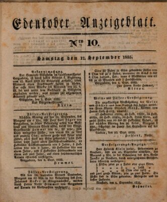 Der Eil-Bote aus dem Bezirk (Der Eilbote) Samstag 12. September 1835