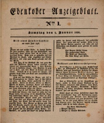 Der Eil-Bote aus dem Bezirk (Der Eilbote) Samstag 2. Januar 1836