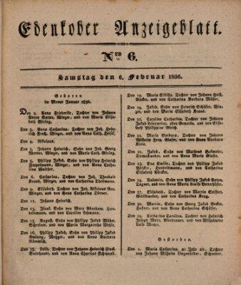 Der Eil-Bote aus dem Bezirk (Der Eilbote) Samstag 6. Februar 1836