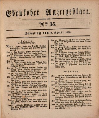 Der Eil-Bote aus dem Bezirk (Der Eilbote) Samstag 9. April 1836