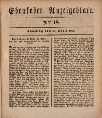 Der Eil-Bote aus dem Bezirk (Der Eilbote) Samstag 30. April 1836