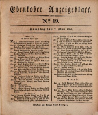 Der Eil-Bote aus dem Bezirk (Der Eilbote) Samstag 7. Mai 1836