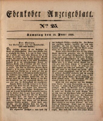 Der Eil-Bote aus dem Bezirk (Der Eilbote) Samstag 18. Juni 1836