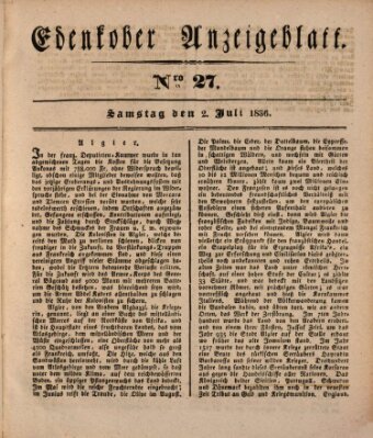 Der Eil-Bote aus dem Bezirk (Der Eilbote) Samstag 2. Juli 1836