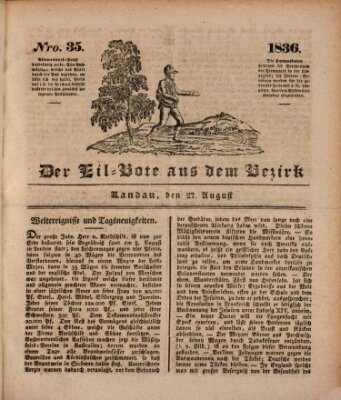 Der Eil-Bote aus dem Bezirk (Der Eilbote) Samstag 27. August 1836