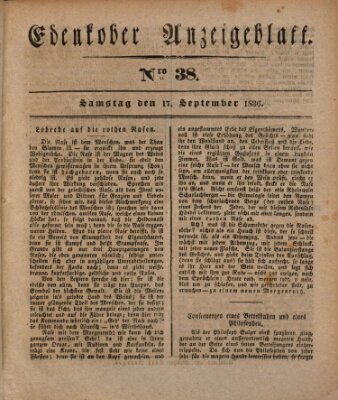 Der Eil-Bote aus dem Bezirk (Der Eilbote) Samstag 17. September 1836