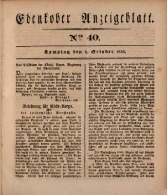 Der Eil-Bote aus dem Bezirk (Der Eilbote) Samstag 8. Oktober 1836