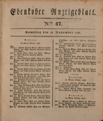 Der Eil-Bote aus dem Bezirk (Der Eilbote) Samstag 19. November 1836