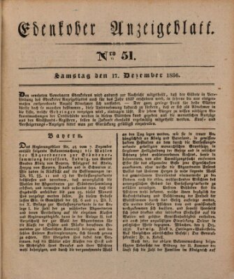 Der Eil-Bote aus dem Bezirk (Der Eilbote) Samstag 17. Dezember 1836