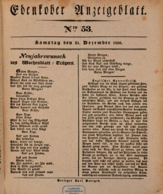 Der Eil-Bote aus dem Bezirk (Der Eilbote) Samstag 31. Dezember 1836