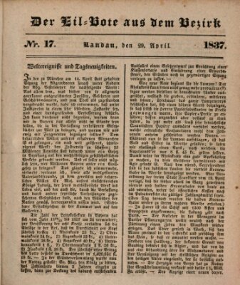 Der Eil-Bote aus dem Bezirk (Der Eilbote) Samstag 29. April 1837