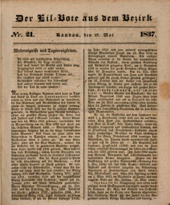 Der Eil-Bote aus dem Bezirk (Der Eilbote) Samstag 27. Mai 1837