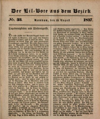 Der Eil-Bote aus dem Bezirk (Der Eilbote) Samstag 19. August 1837