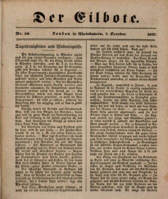 Der Eilbote Samstag 7. Oktober 1837