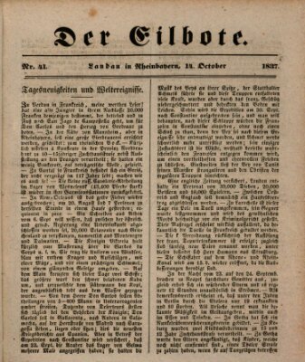 Der Eilbote Samstag 14. Oktober 1837