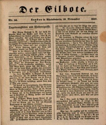 Der Eilbote Samstag 18. November 1837