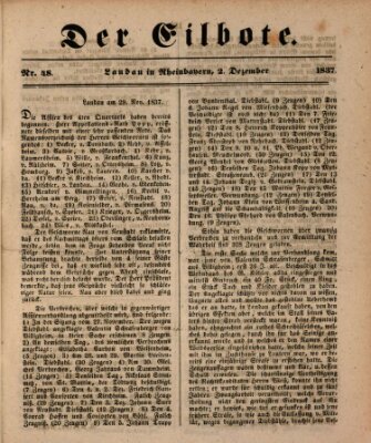 Der Eilbote Samstag 2. Dezember 1837