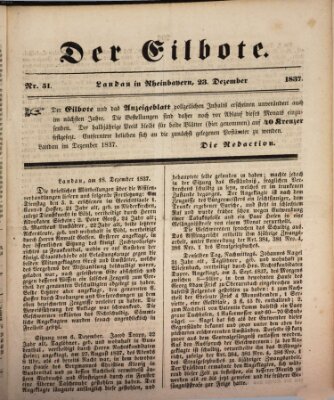 Der Eilbote Donnerstag 28. Dezember 1837