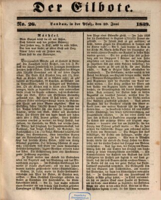 Der Eilbote Donnerstag 20. Juni 1839