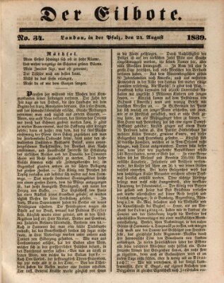 Der Eilbote Samstag 24. August 1839