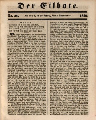 Der Eilbote Samstag 7. September 1839